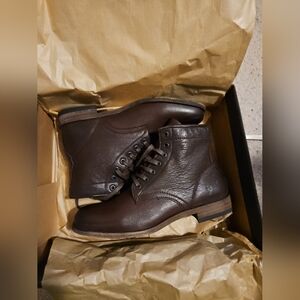 Frye Combat Boots Tyler Lace-Up Dark Brown Leather 3471448 Women Sz 7.5M